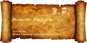 Moderer Paulina névjegykártya